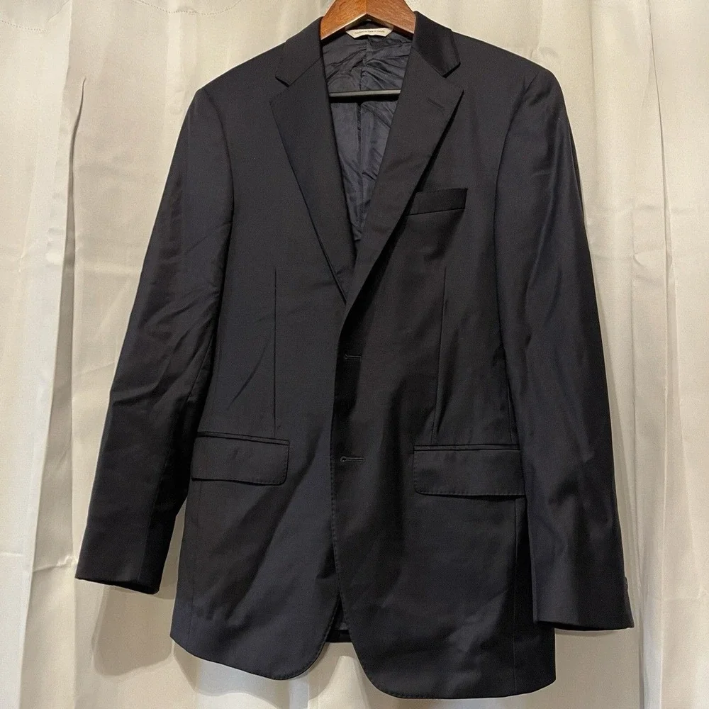 SAMUELSOHN SUPER 130'S SIZE 38R NAVY 2 BUTTON WOOL SPORTCOAT